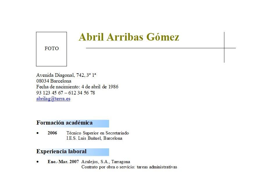 Plantillas de curriculum vitae con estudios secundarios