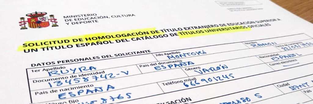 Documentos homologación universitaria - Homologación de títulos universitarios